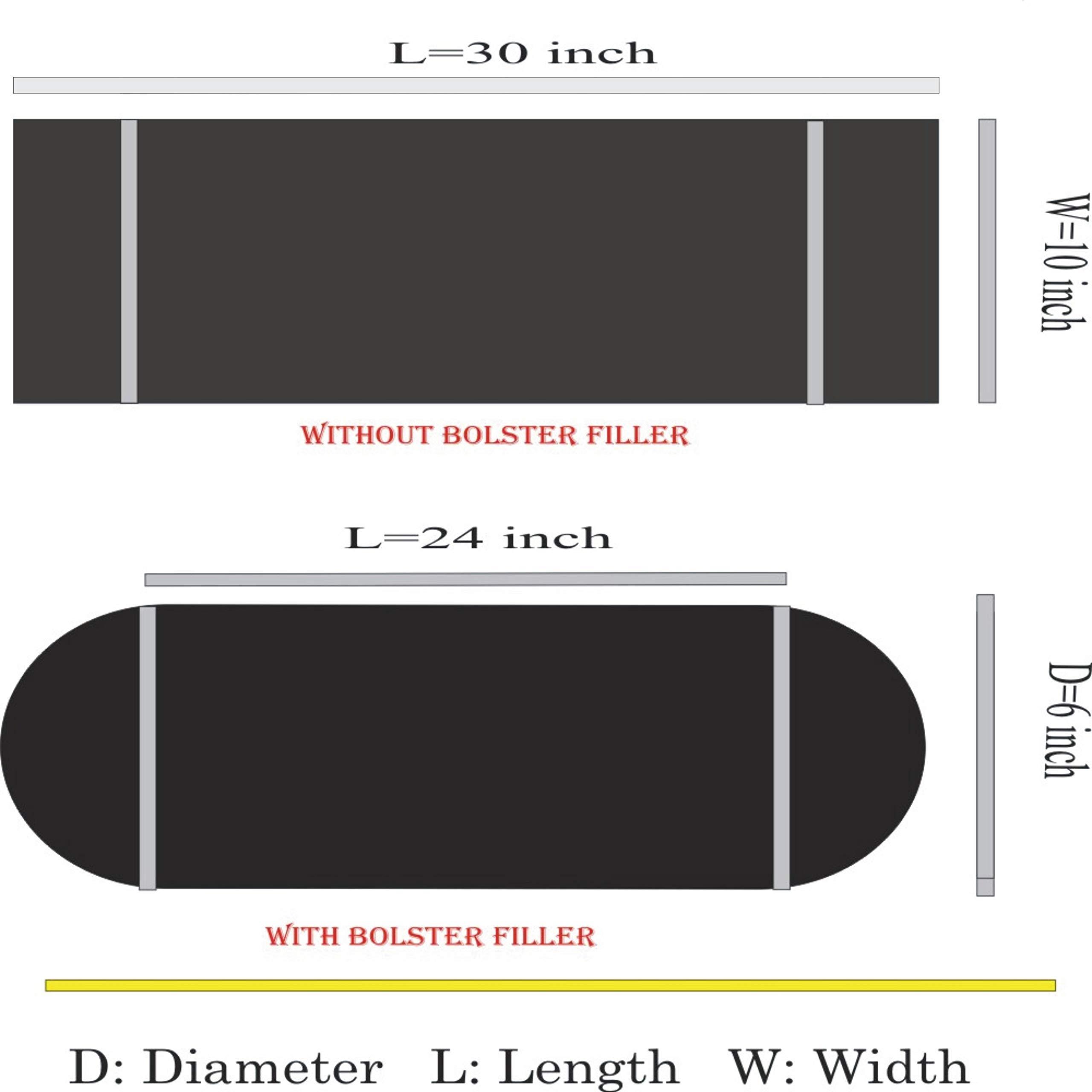 Saffron Navy Blue Bolster Pillowcase - Neck Roll Round Bolster Cover for Bed Sofa Chair Couch Lounge Cotton 6\" Diameter x 34\" Long (15 cm Diameter x 86 cm Long) Removable Cover