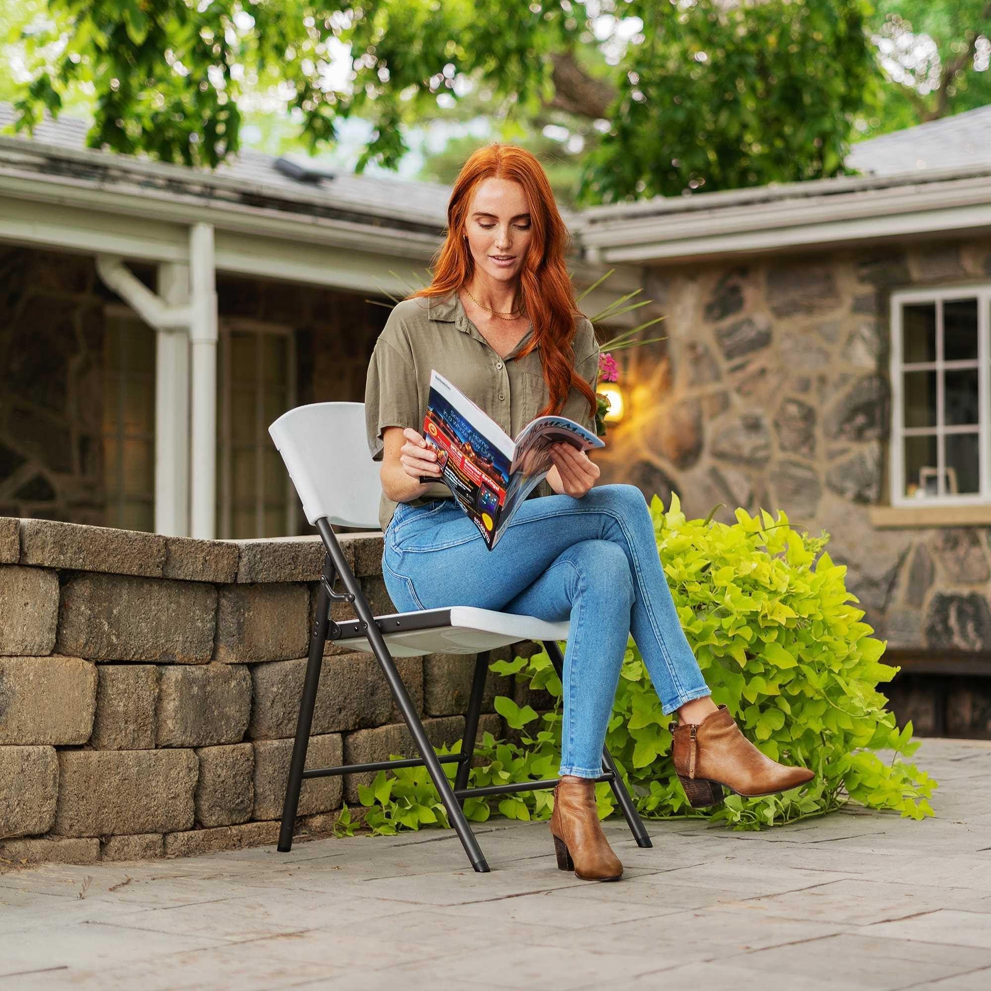 Lifetime Lifetime 42810 Light Commercial Folding Chair (Pack of 4), White