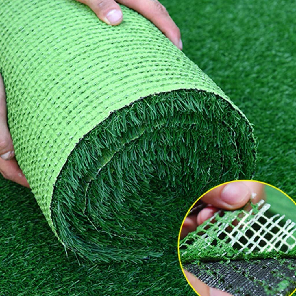 Artificial grass Artificial grass, Outdoor Turf Green Thicken 2cm Lawn Simulation Plastic Plant Balcony Roof Insulation Fake Carpet (Size : 2x4m)