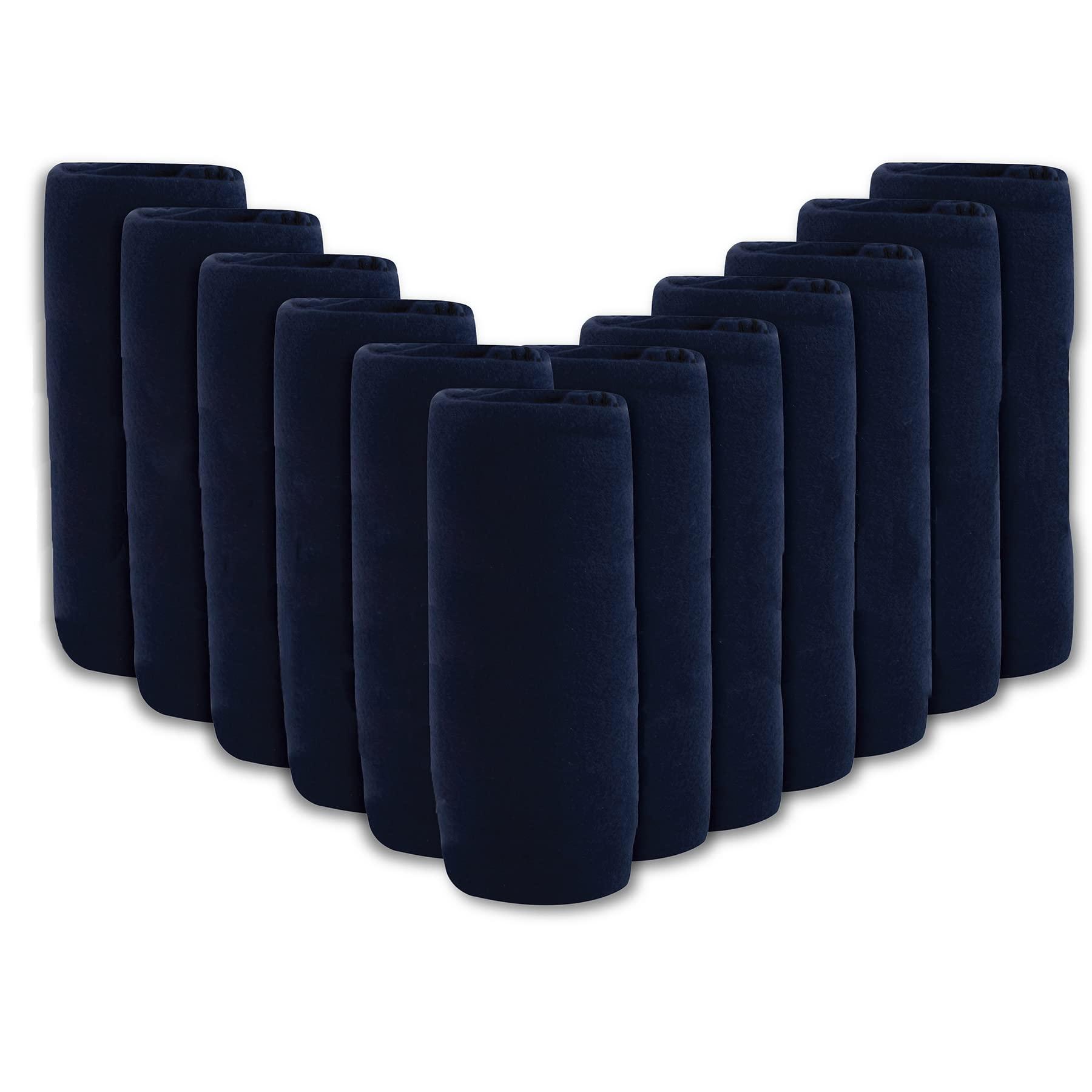 Trail maker (24 Pack) Bulk Fleece Throw Blankets for Wedding Favors, Homeless Women, Men, Homes, Bed, Sofa, Couch, Office, Pet Blankets, Travel | Soft Warm Lightweight Throw Blankets in Bulk (Navy)