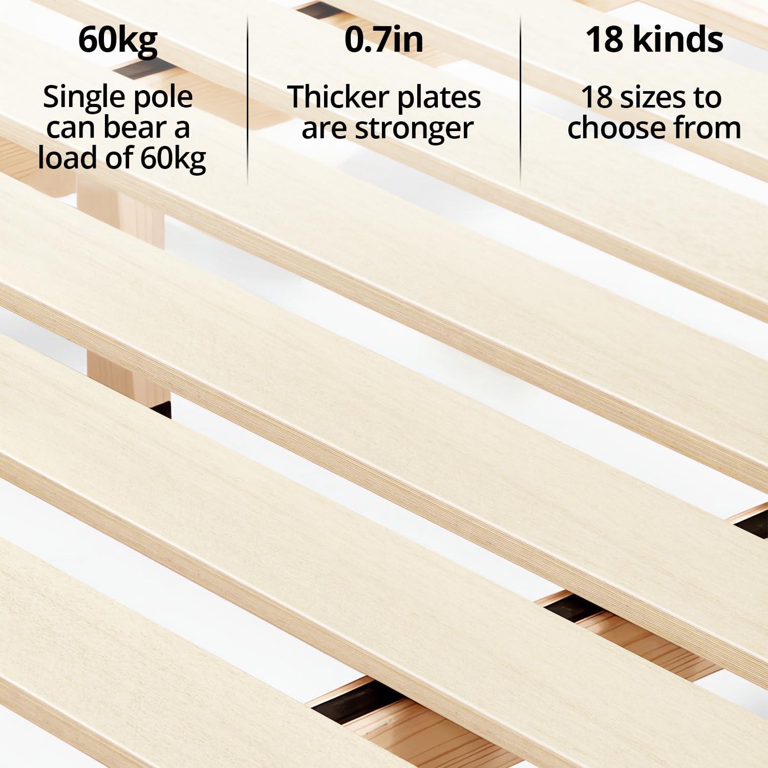 JINS&VICO JINS&VICO Pack of 13 Count Bed Slats, Twin Size 38.3Lx2.1Wx0.7H, Heavy Duty Replacement Wooden Slats Mattress Support, Fits Most Beds, Twin 38.3 Inch