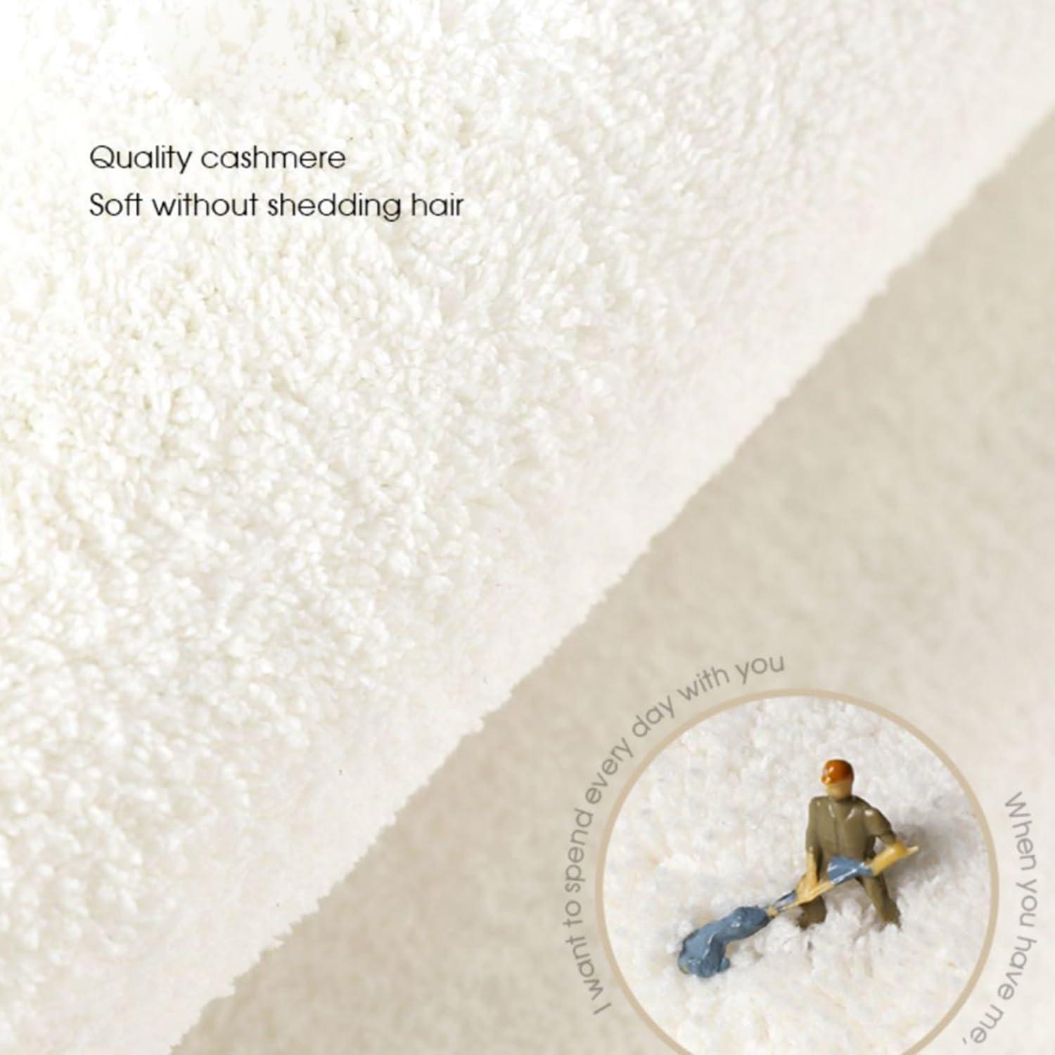 BBAUER Irregular Shaped Rug, Oval Fluffy Faux Wool Carpet,Area Rug Print Abstract Carpet Non-Slip Washable Rugs for Living Room Bedroom Dining Room Decor