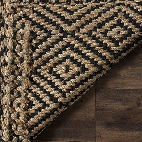 Safavieh SAFAVIEH Natural Fiber Collection Runner Rug - 2\'3\" x 14\', Natural & Black, Handmade Jute, Ideal for High Traffic Areas in Living Room, Bedroom (NF181C)