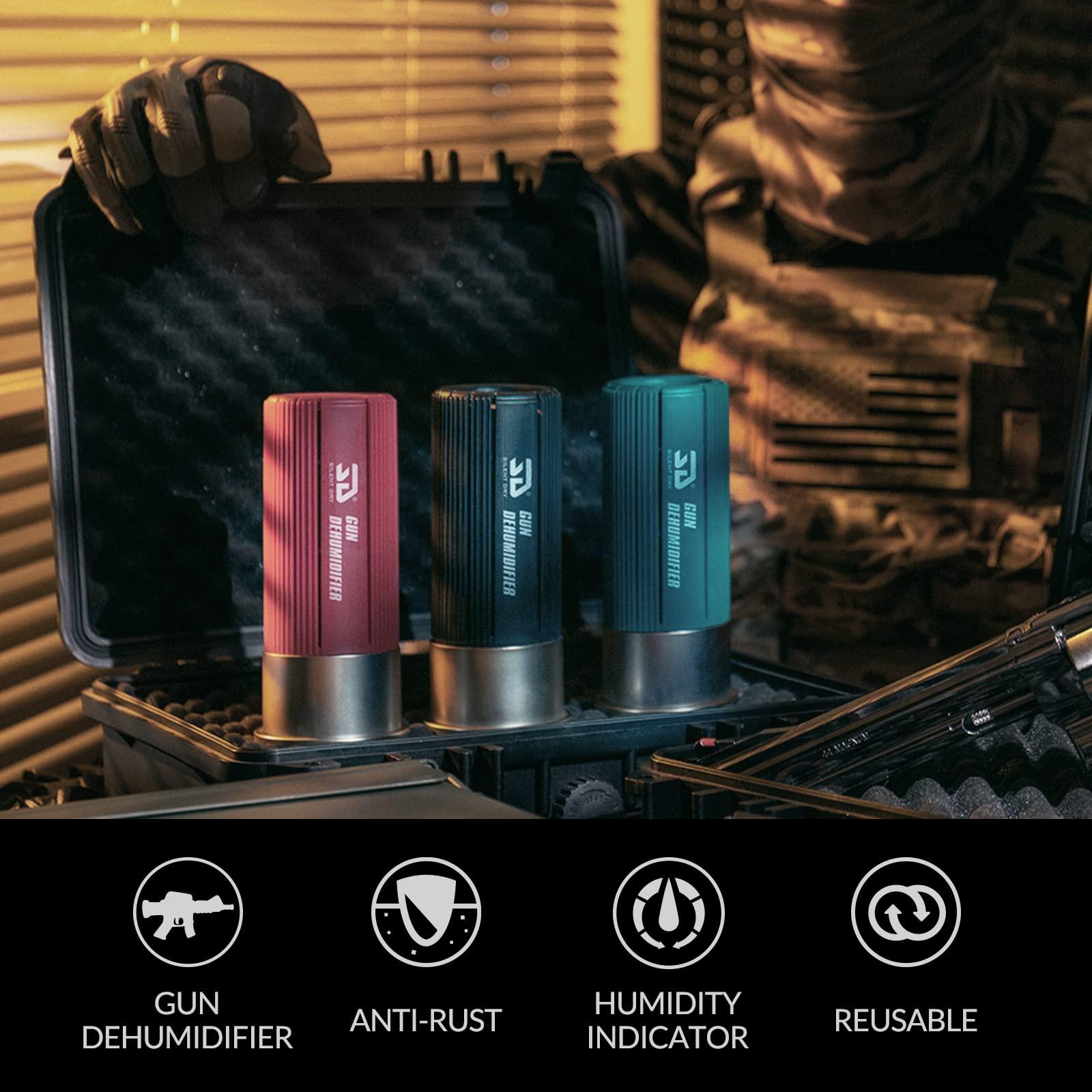 SD SILENT DRY SD SILENT DRY Gun Safe Dehumidifier, Shotgun Jr. with Protective Indicator Frame + 24 inches Dry Tube, Easy Installation, Reusable, Portable Dryer, Humidity Controller designed for Gun/Camera/Safes