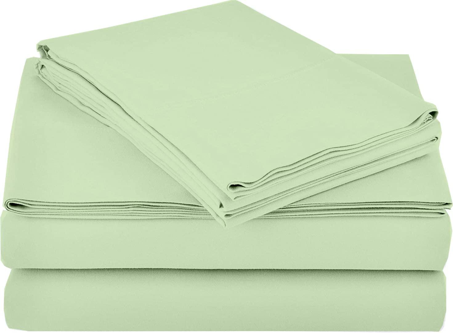 Shreem Linen Waterbed Sheets Queen Size Attached Waterbed Sheets 100% Egyptian Cotton 600-Thread Count 4 Piece Sheet Set 15\" Deep Pocket Attached Waterbed Sheet Set in Solid (Sage, Queen)