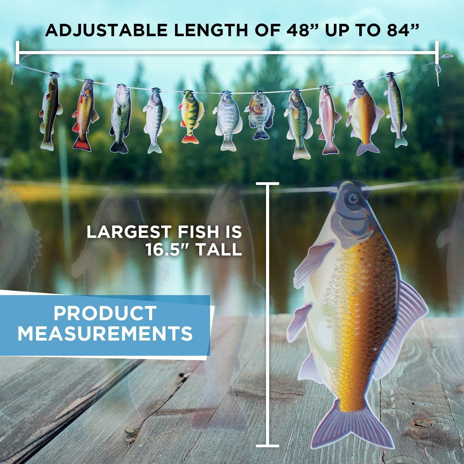 Havercamp Havercamp Gone Fishin String Hanging Banner for Fish Fry, Bass Fishing, Freshwater Pond & Salt Water Tournament Fishing Decorations