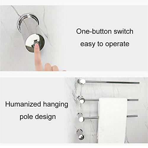 NMDCDH NMDCDH Wall Mounted Electric Towel Rack, Stainless Steel Heated Towel Rail Radiator with 3 Rod, Hard Wire Electric Towel Rack, for Bathroom, Polished