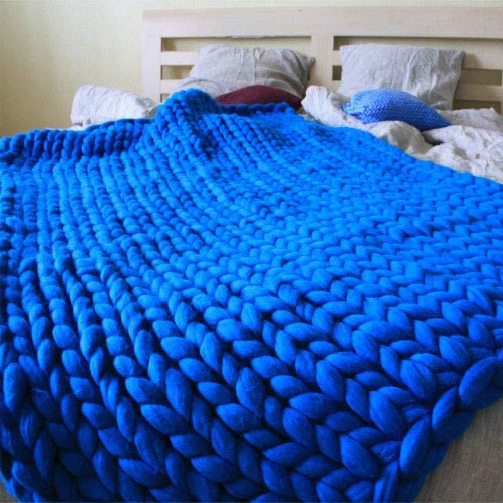 HXSM HXSM Chunky Knitted Blanket Handmade Braided Blanket Soft and Comfortable Knit Throw Blanket Home Decor Fluffy Blanket for Cuddling Up in Bed 4060CM(1624in) Yellow