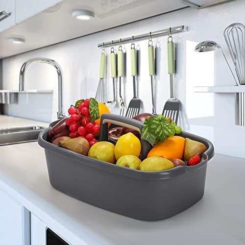 TOPZEA TOPZEA 2 Pack Cleaning Supplies Caddy, Large Plastic Cleaning Supply Organizer Bin with Handle, Cleaning Bucket Housekeeping Shower Tote Caddy Under Sink Tool Storage Basket for Dorm, Garden, Bathroom