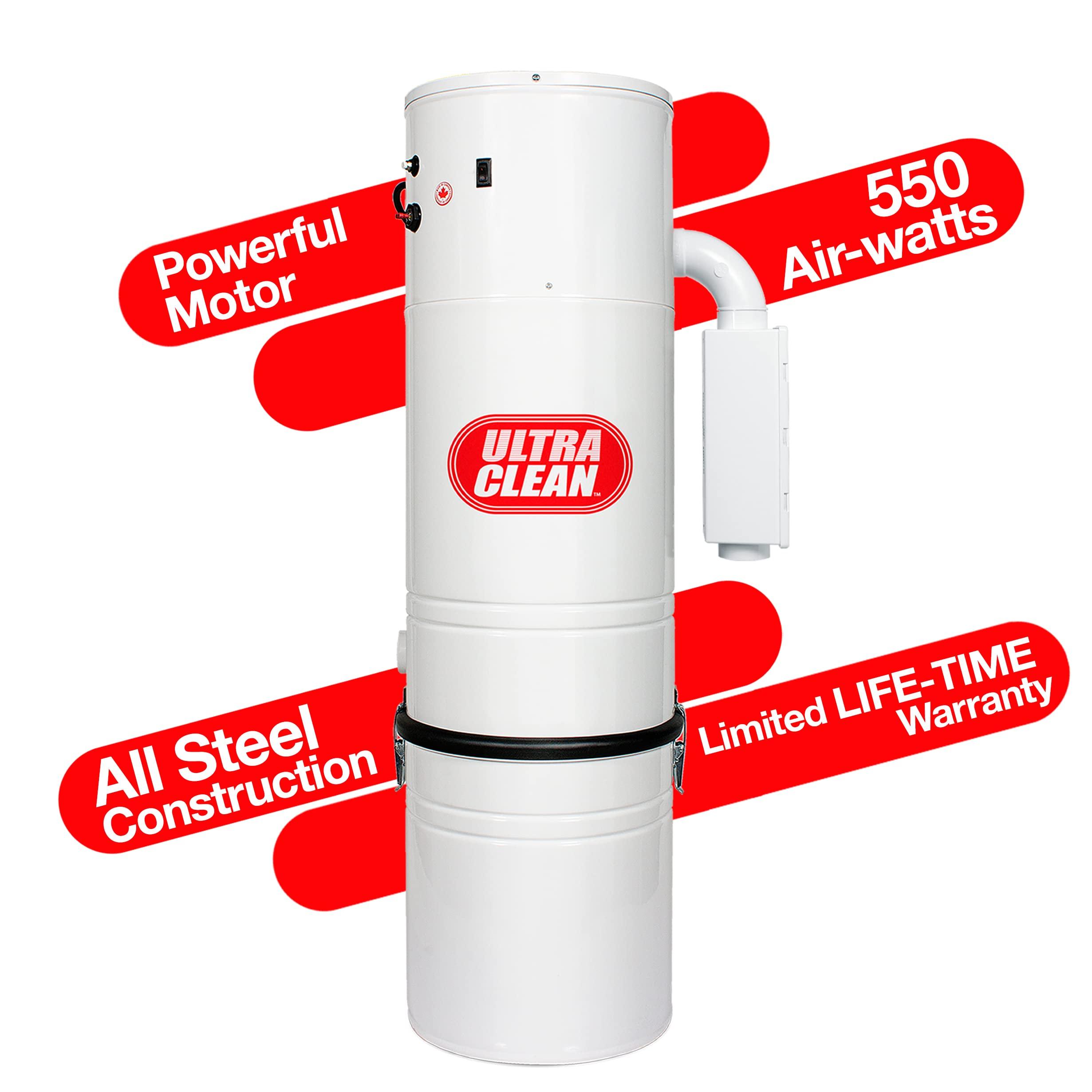 Ultra Clean logo Ultra Clean SC200 Central Vacuum System Power Unit with Ametek Tangential Bypass Motor Up to 7,500 sq.ft Homes Made in Canada White