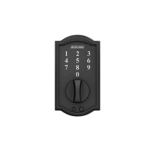 SCHLAGE Schlage BE375 CAM 622 Touch Camelot Deadbolt, Electronic Keyless Entry Lock, Matte Black