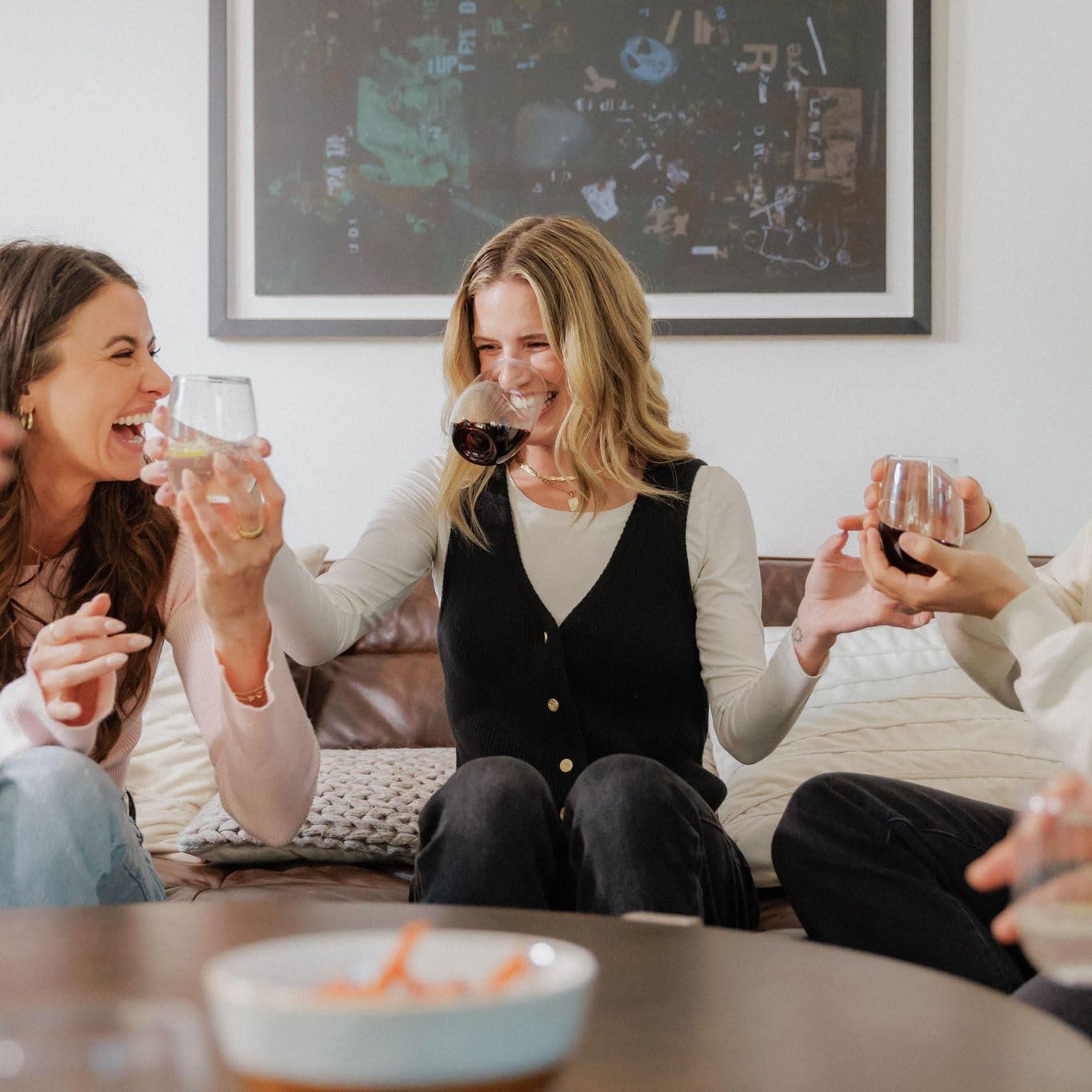 Govino govino Go Anywhere Wine Glasses | Dishwasher Safe, Flexible, Shatterproof, and Recyclable | 16 oz. Each | Set of 4.