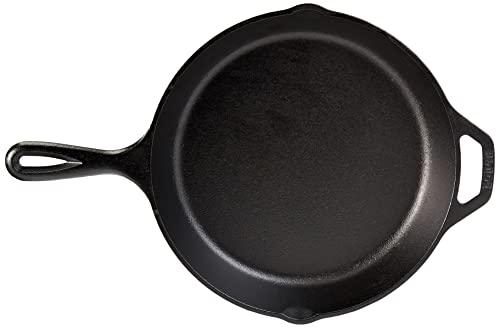 Lodge Lodge Seasoned Cast Iron Skillet - 12 Inch Ergonomic Frying Pan with Assist Handle, black
