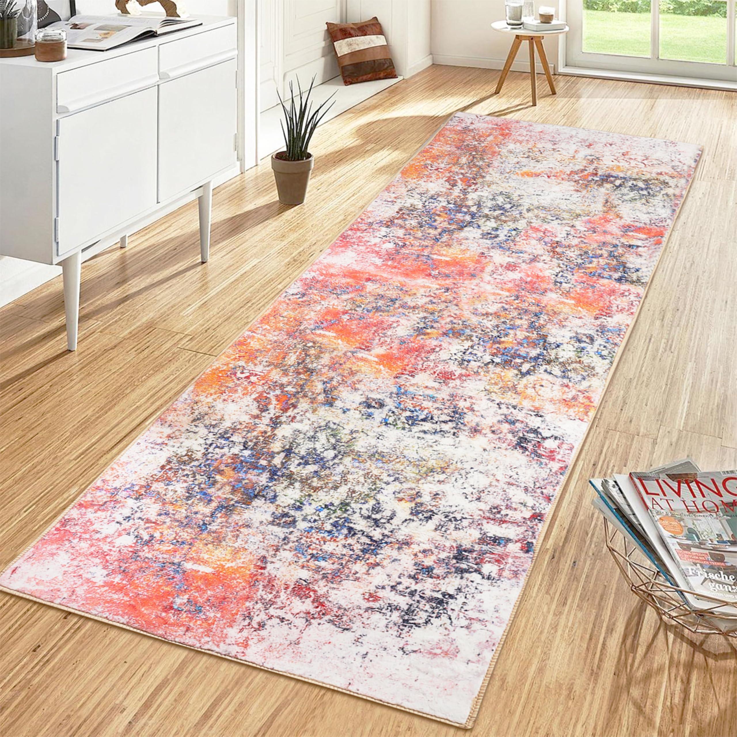 DELISEPT DELISEPT Modern Abstract Runner Rug, 2x8 Washable Hallway Runner Rug Non Skid Soft Kitchen Runner Rugs for Entryway Laundry Room Living