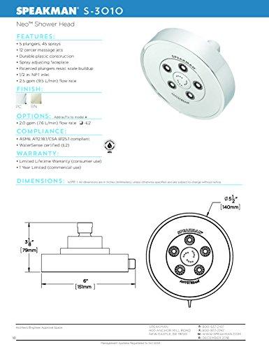 Speakman Speakman S-3010 Neo Anystream High Pressure Adjustable 2.5 GPM Shower Head, Polished Chrome