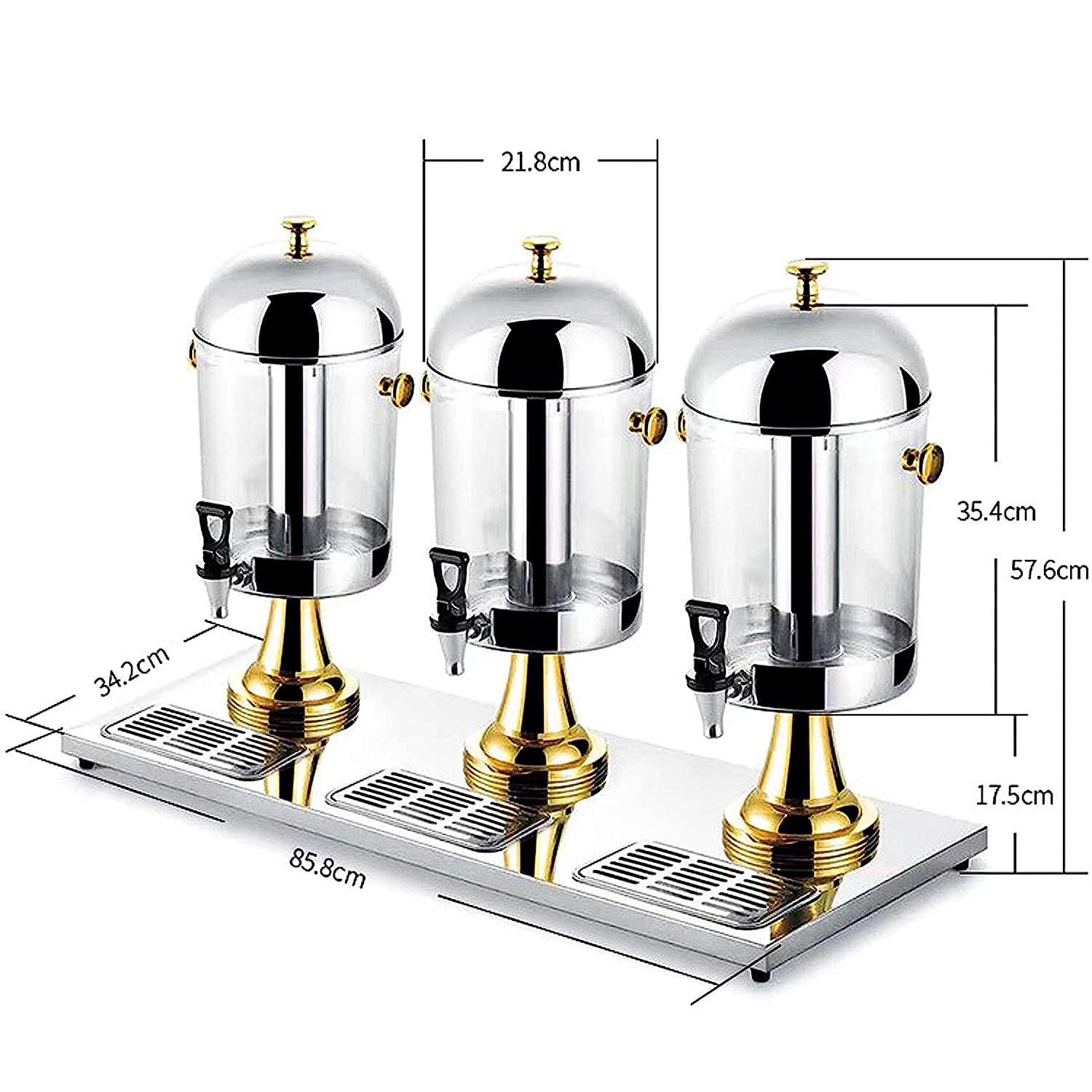 ELGADO Commercial Beverage Dispenser, Stainless Steel Coffee Chafer Urn,Cold And Hot Beverage Dispenser,8/16/24L Self Service Beverage Machine,Fruit Juice Dispenser For Coffee Juice Tea Drink (Color : Gold