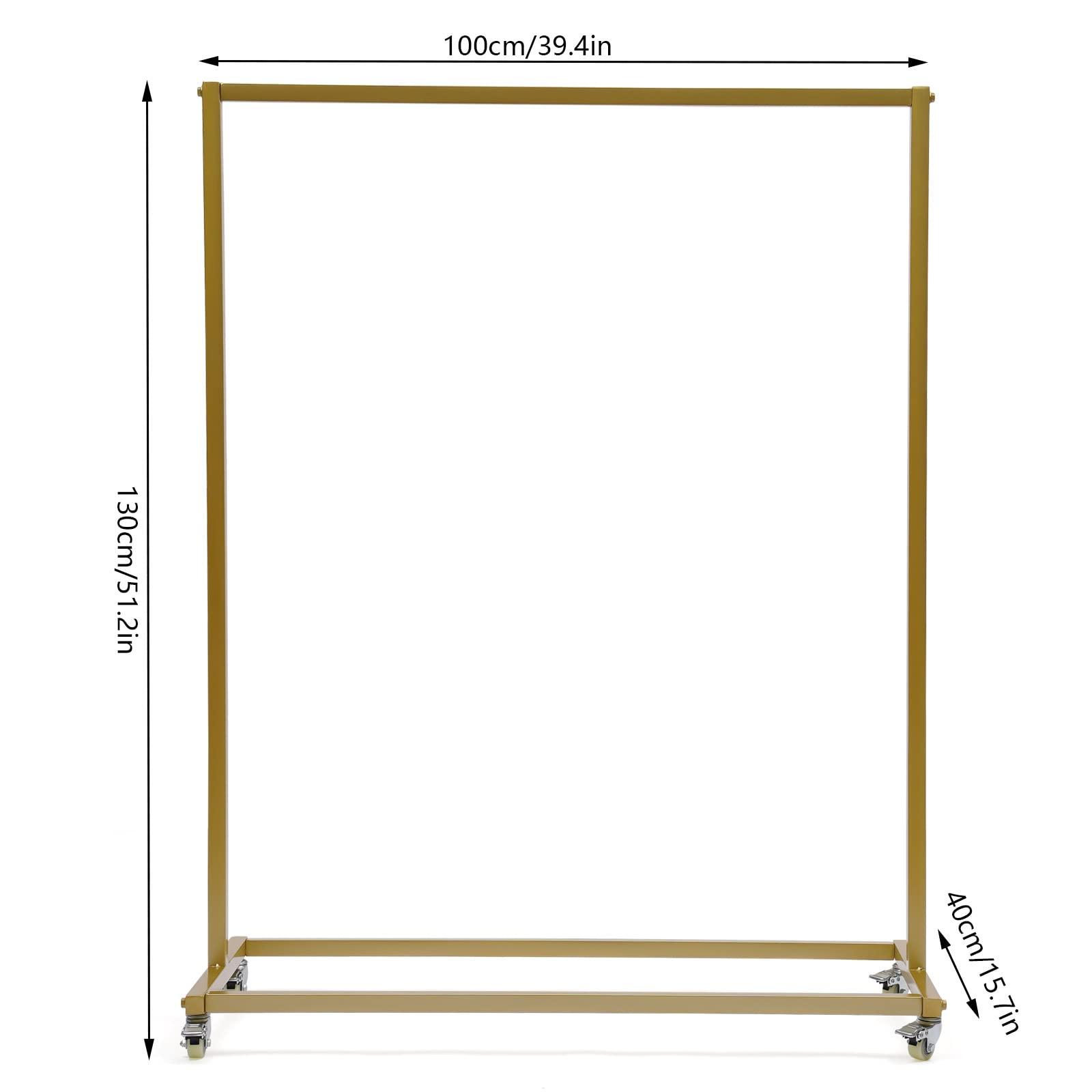 Fetcoi Fetcoi Clothes Rack with Wheels, Sturdy Steel Frame, Gold Garment Rack Clothing Racks for Hanging Clothes