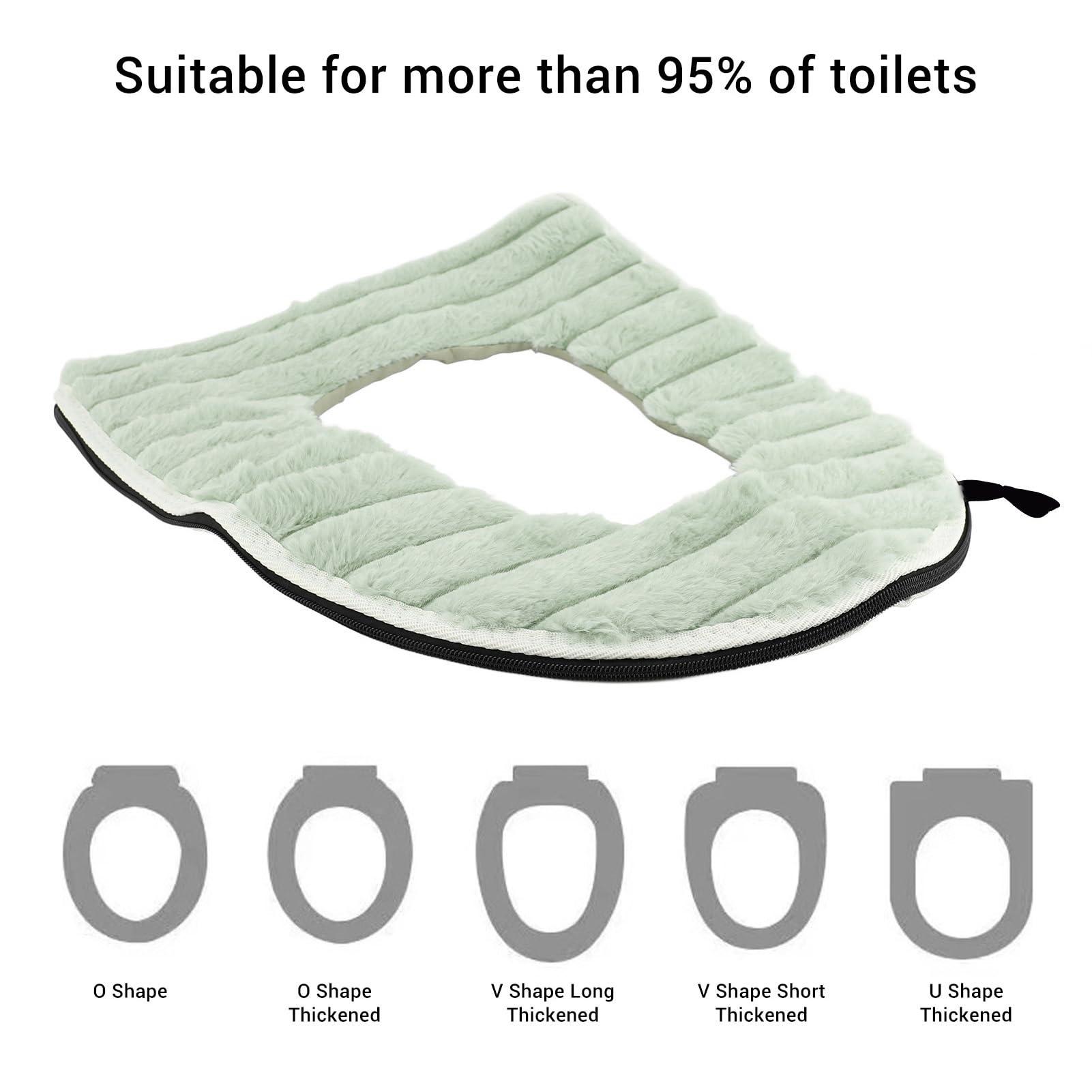 WOHPNLE WOHPNLE Warm Toilet Seat Cover, USB Powered Seat Cushion Warmer Mat Comfortable Toilet Seat Cover Washable Bathroom Warmer (Green)