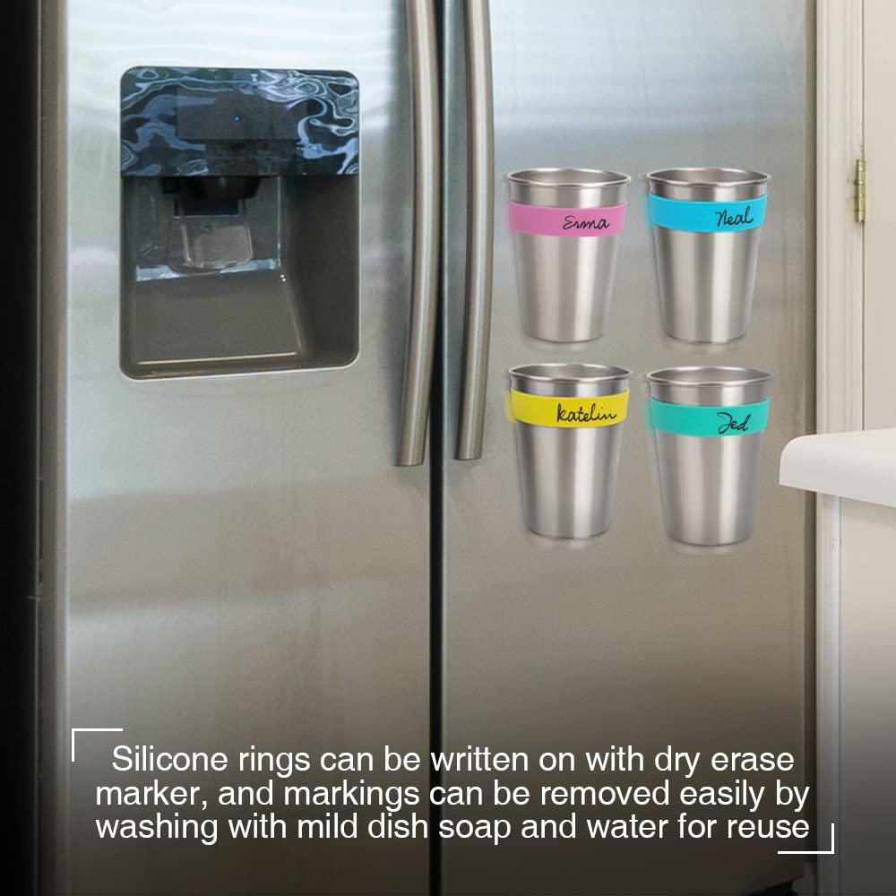 SOPHICO SOPHICO Magnetic Hanging Cups for Toddlers Kids and Adults, Hanging Cup on Fridge or Watercooler, for Independent Drinkers (MIX-12oz, Stainless Steel)