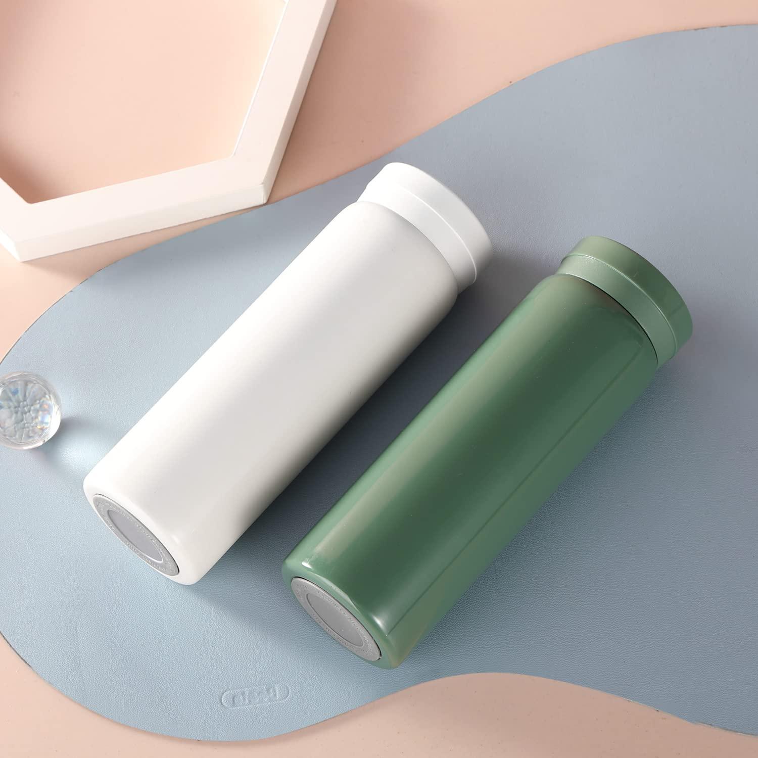 Boenkush 10oz Mini Water Bottle Stainless Steel Thermos Small Flask - Insulated Vacuum, Leak Proof, Keeps Drinks Hot/Cold - Ideal for Coffee, Tea, Water - Green