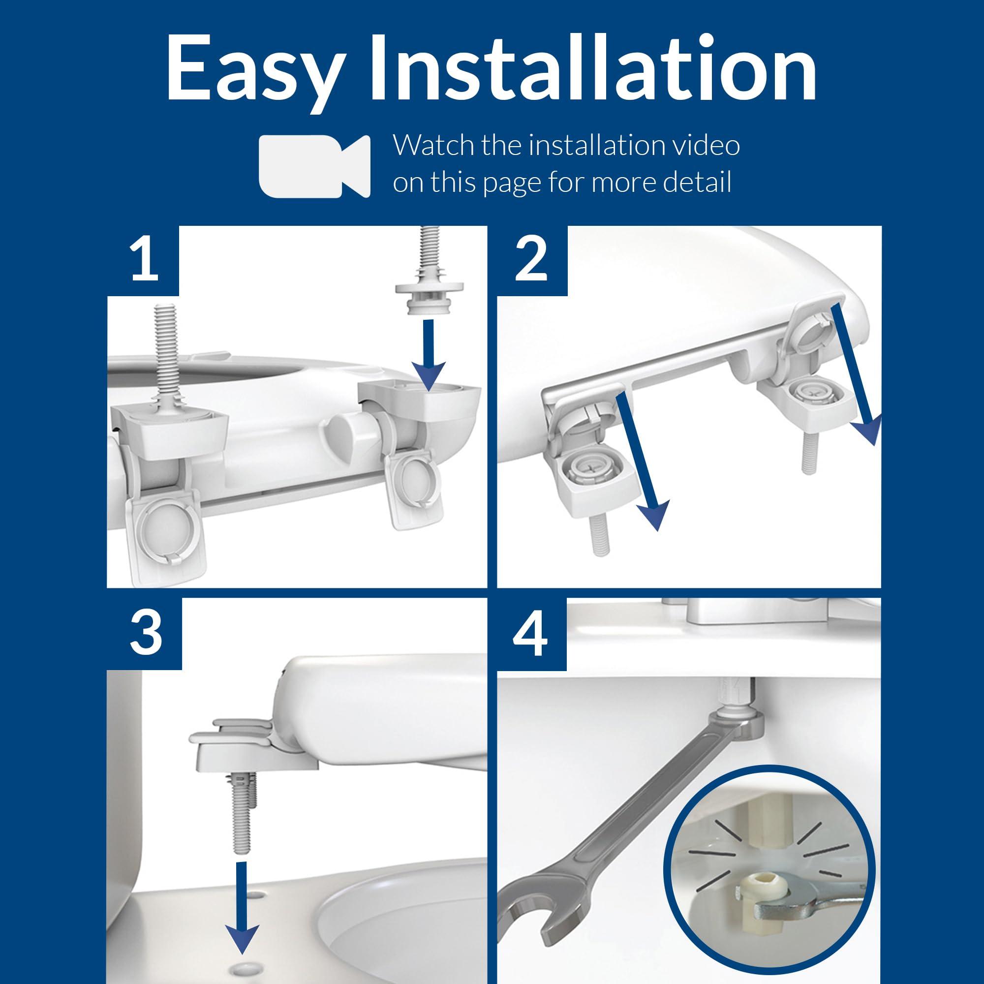Mayfair Mayfair 127ECA 000 Sculptured Swirl Toilet Seat Will Never Loosen and Easily Remove, Elongated, White
