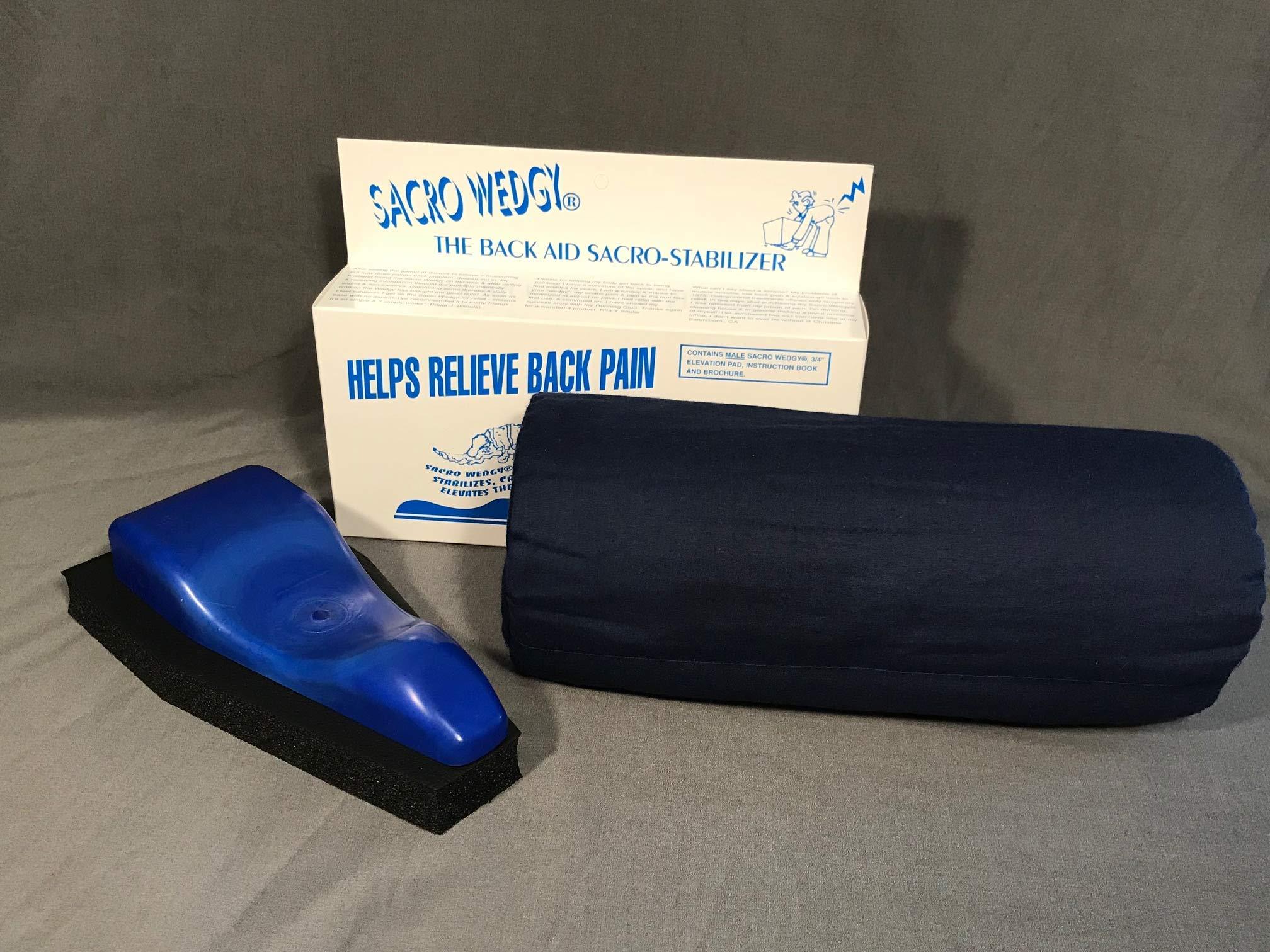 Sacro Wedgy Sacro Wedgy-MALE Version-COMPLETE SYSTEM: Includes Sacro Wedgy and Cervical Support Pillow. The Back Aid Sacral Stabilizer-Helps Releive Back Pain