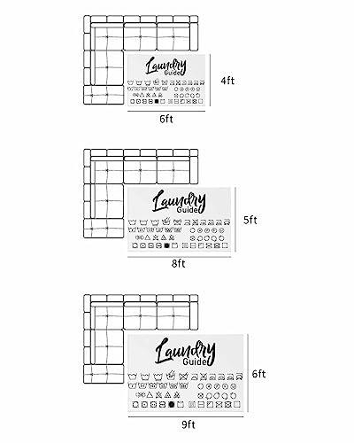 Vandarllin Outdoor Patio Rugs Laundry Room Sign Outdoor Area Rug White Guide Non-Slip Backyard/Camping RV Rug/Deck/Porch Rug Front Door Floor Mat Carpet,6x9ft,