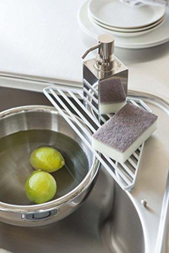 Yamazaki YAMAZAKI Home Corner Sink Steel | Drainer Tray, One Size, White