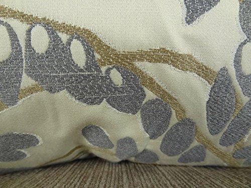 Thomas Collection Thomas Collection Gray Ivory Taupe Throw Pillow - Olive Branch Throw Pillow - Gray Modern Accent Pillow - Luxury Designer Throw Pillow, Handmade in USA, 11421