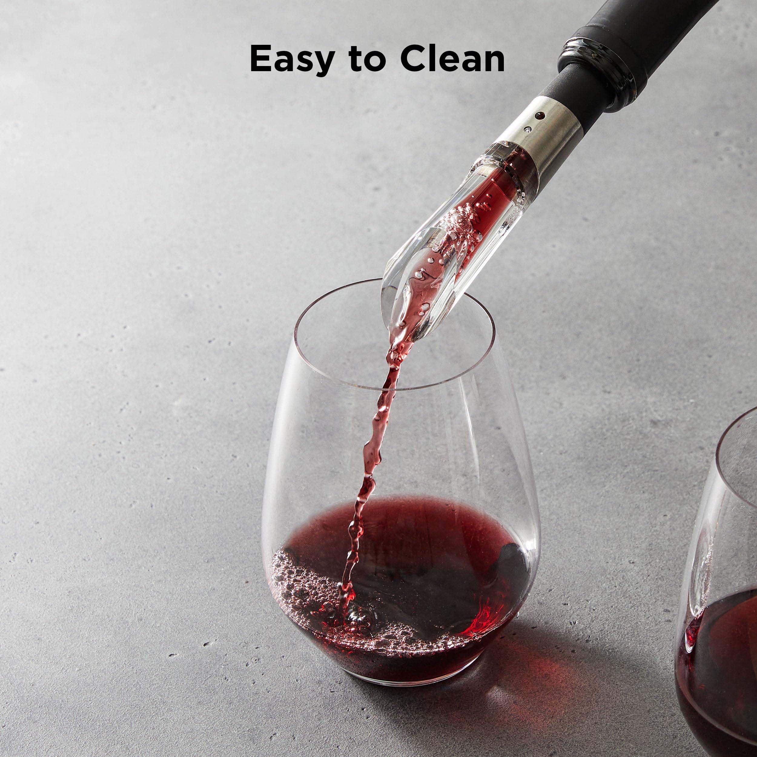 Rabbit Rabbit Wine Aerator and Pourer, 1.1 x 1.1 x 5.2 inches, Clear/Stainless Steel