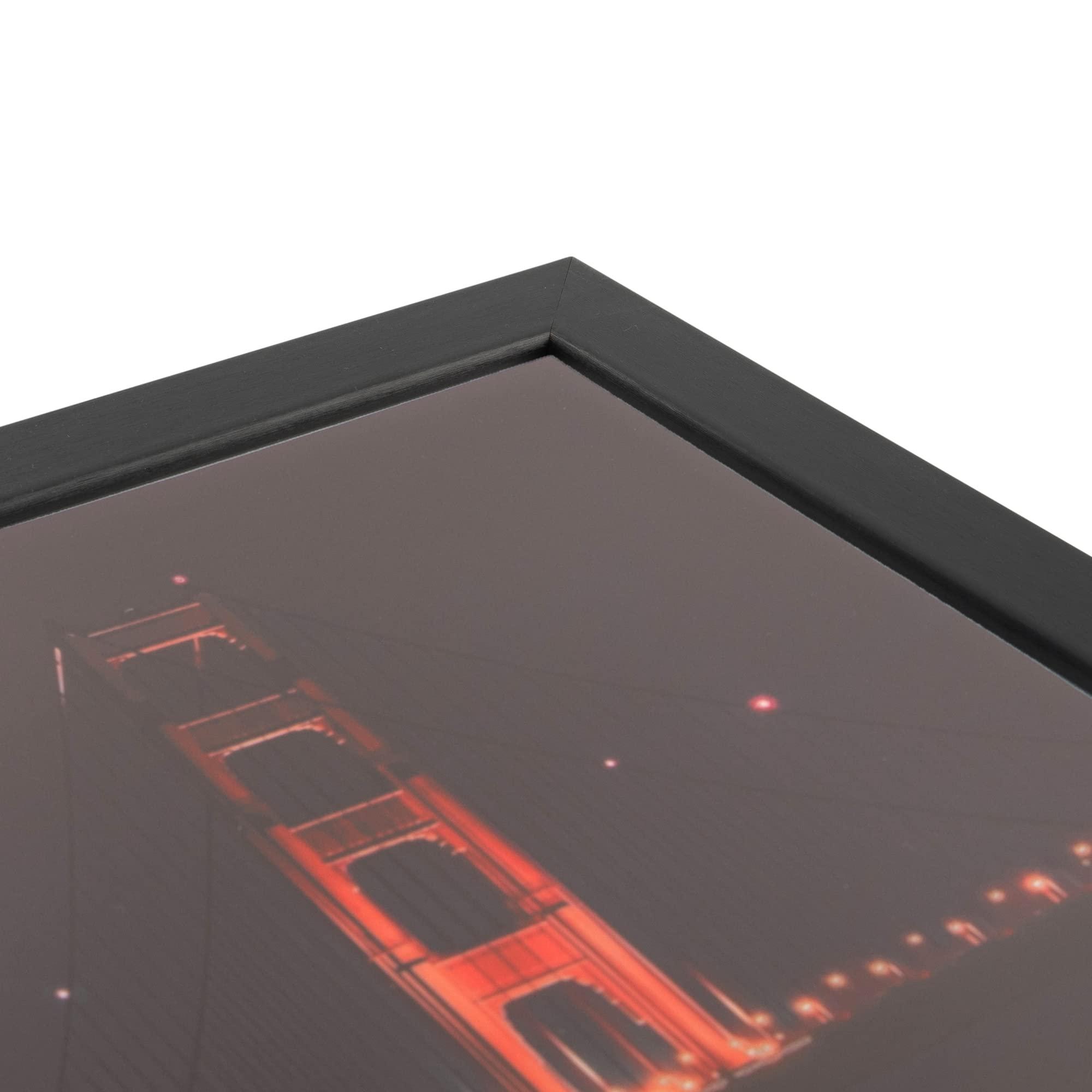 ArtToFrames ArtToFrames 17x25 Inch Black Picture Frame, This 1.25 Inch Custom MDF Poster Frame is Black Steel - Comes with Economy Acrylic and Corrugated Backing (2WOMBW26-469-17x25)