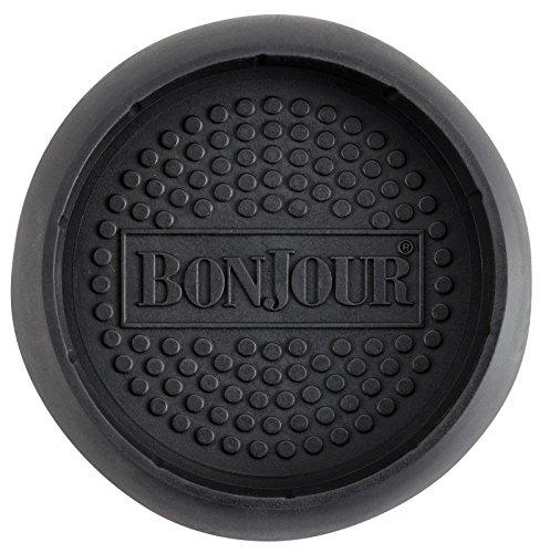 BonJour BonJour Coffee Borosilicate Glass French Press with Coaster & Scoop, 33.8-Ounce, Riviera, Black