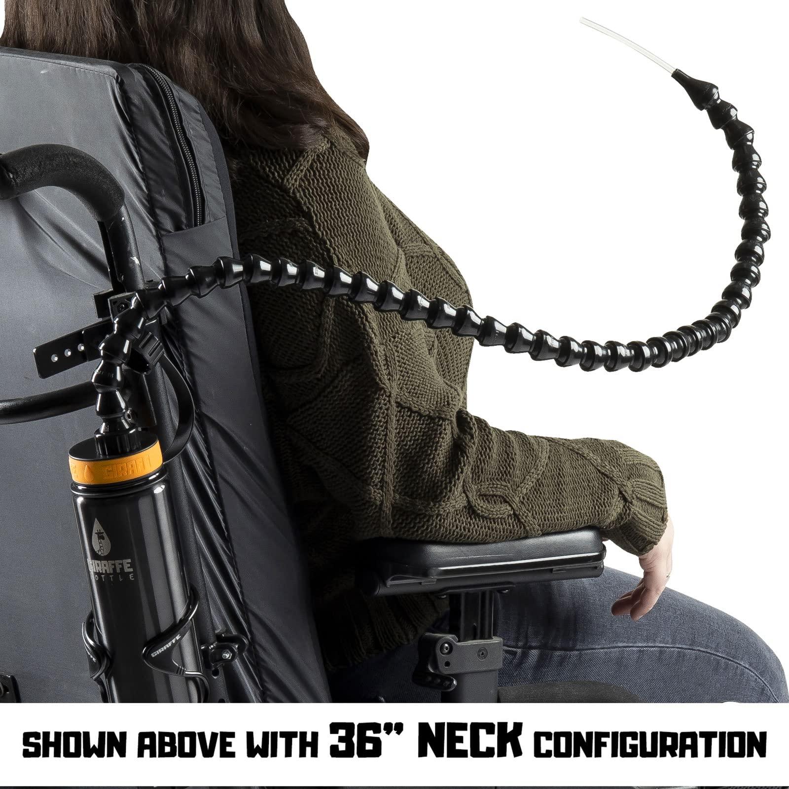 Giraffe Bottle Giraffe Bottle Tower Hands Free Drinking System, Insulated Stainless Steel Bottle, with Round Tube Mounted Bottle Holder (Length 30 in / 76 cm)