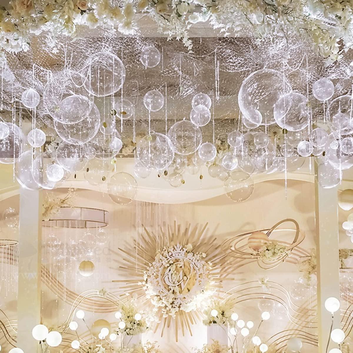 RUIFAR 8 Inch Clear Bubble Balloons, Mini Bobo Balloon Transparent Round Balloon for Christmas Wedding Birthday Party Decorations Supplies (100pcs)