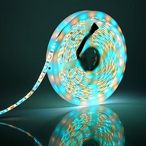 SUPERNIGHT SUPERNIGHT RGBWW LED Strip Light IP65 Waterproof RGB Color Changing Rope Lighting with Warm White 3500K Color 16.4ft 300leds 5050 Tape Light (RGB + Warm White)