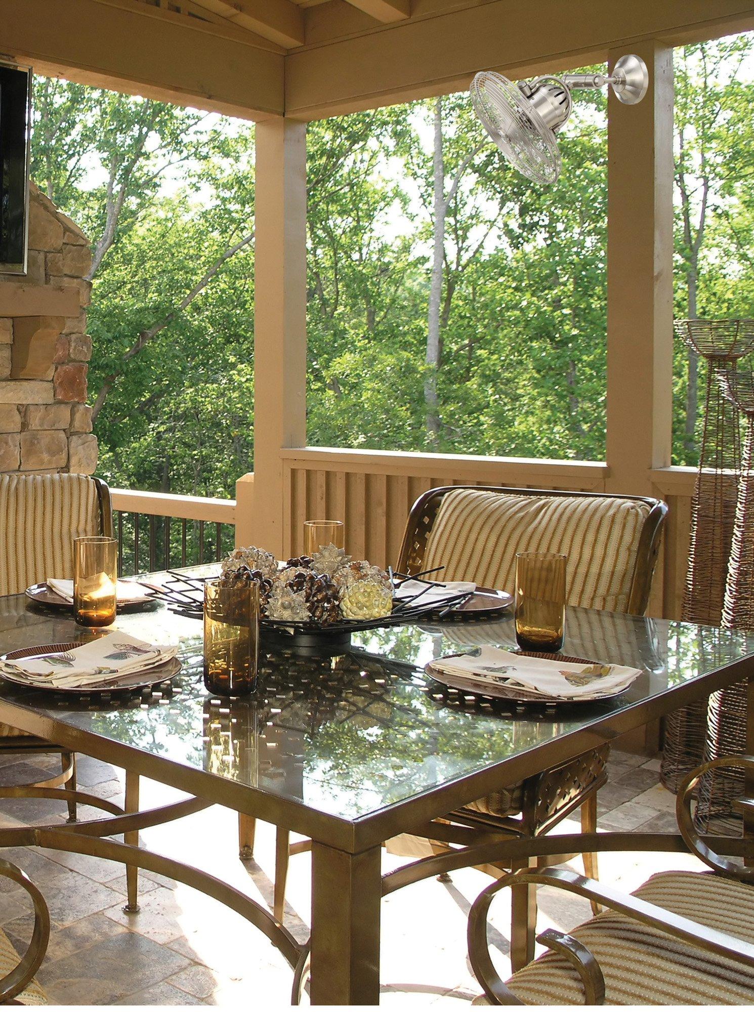 Craftmade Outdoor Wall Mount Fan by by Craftmade BW414AG3 Bellows IV 16 Inch Patio Fans Oscillating with Wall Control, Aged Bronze Textured