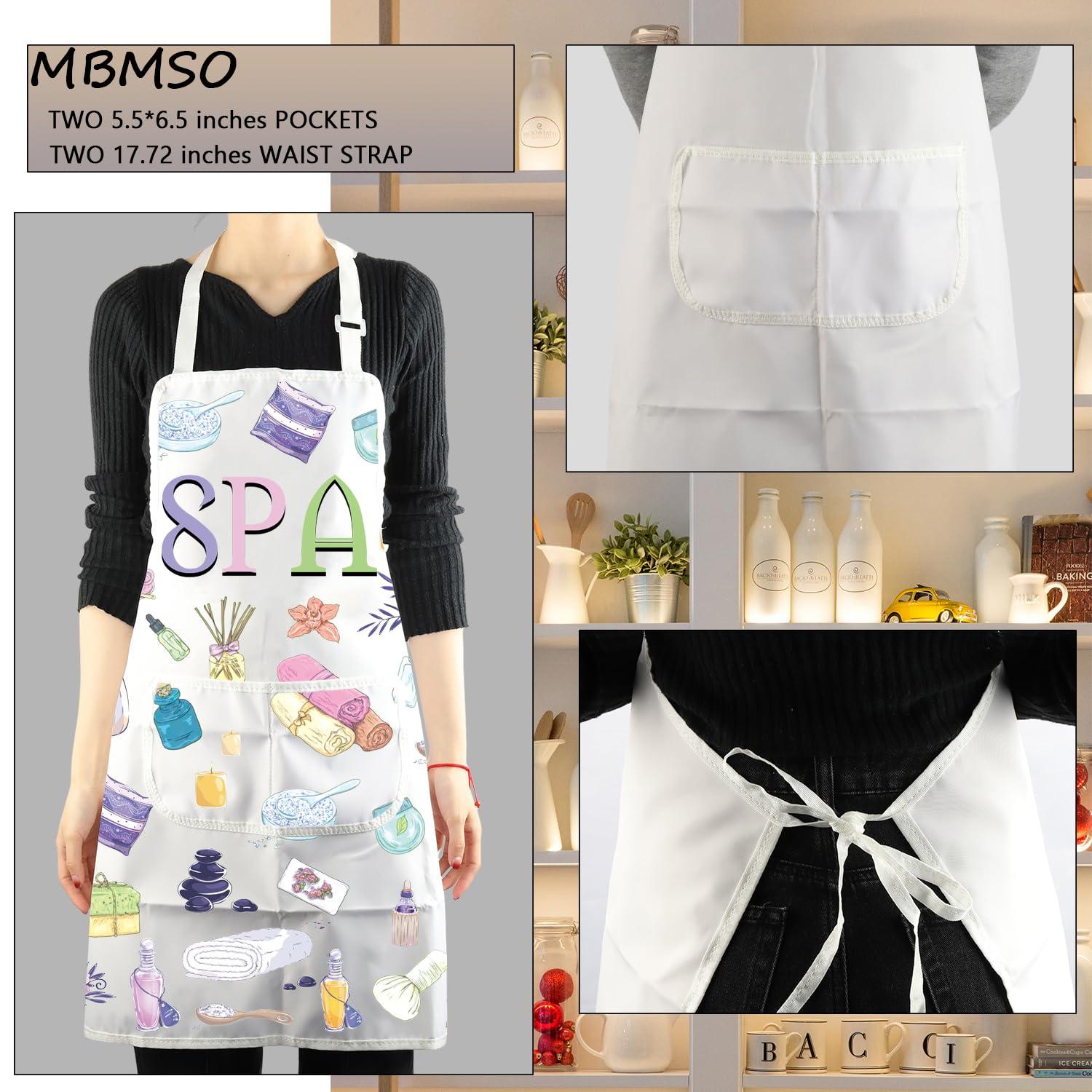 MBMSO MBMSO SPA Apron with Pockets SPA Massage Gifts SPA Apron for Aesthetician Gifts Massage Therapist Masseuse Masseur Gift Apron (SPA Apron-w)