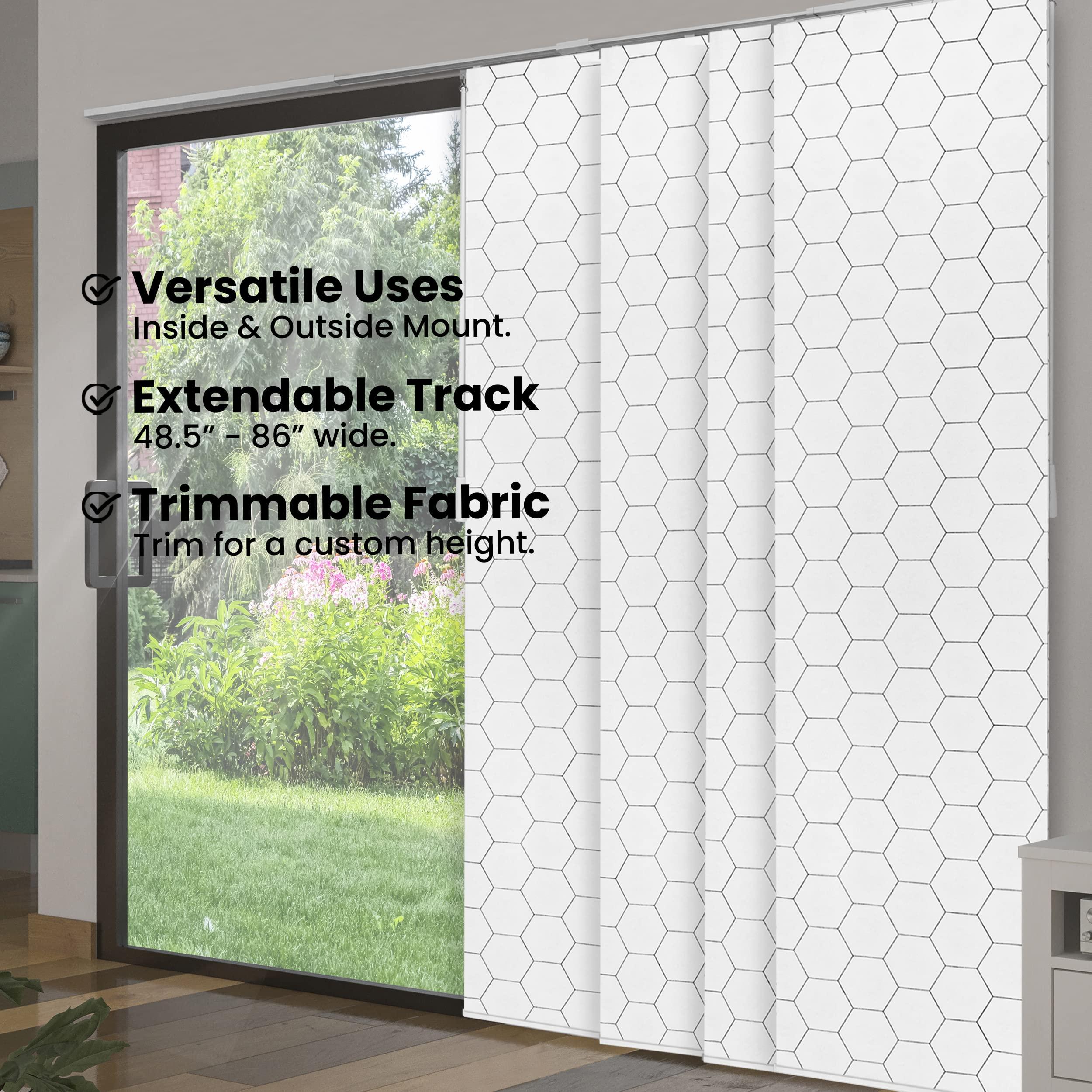 CHICOLOGY CHICOLOGY Sliding Door Blinds, Blinds for Sliding Glass Doors, Sliding Glass Door Blinds, Vertical Blinds for Patio Doors, Room Divider, Hexagon, W:46-86 x H: 0-96 inch