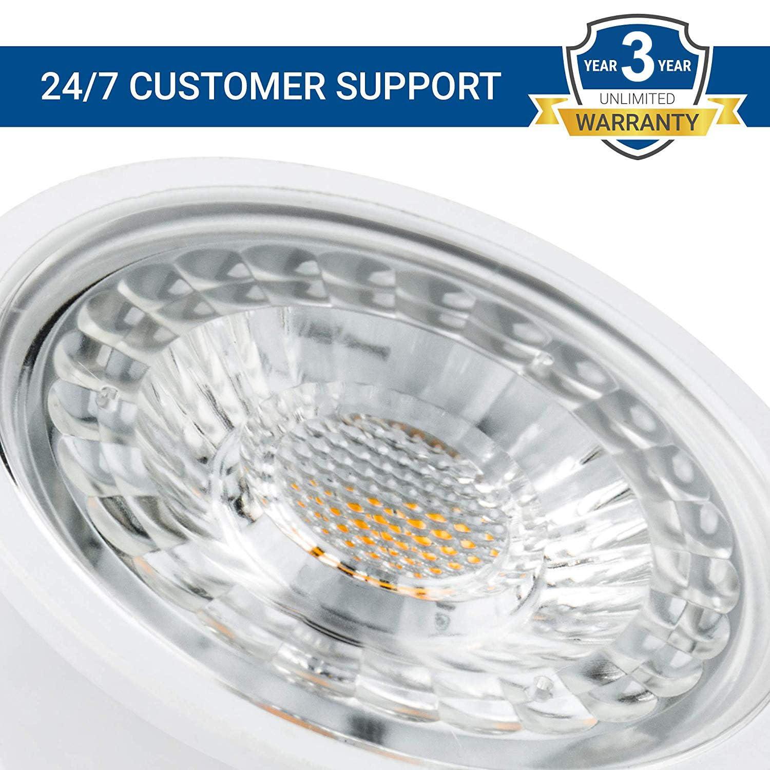 SANSUN SANSUN 5W MR16 LED Landscape Light Bulbs, Low Voltage 12V Outdoor Landscape Spotlight and Indoor Track Light, GU5.3 Bi-Pin Base, Soft White 3000K, Non-Dimmable, (Pack of 4)