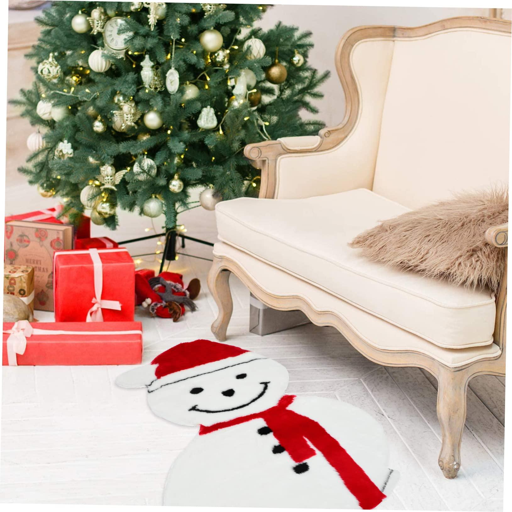 Amosfun 1 Pc Christmas Tree Rug Christmas Rug Christmas Carpet Faux Wool Rug Imitation Wool Rug Decorative Carpet Xmas Long Plush Rug Xmas Carpet Xmas Rug Faux Wool Carpet Decorative Rug
