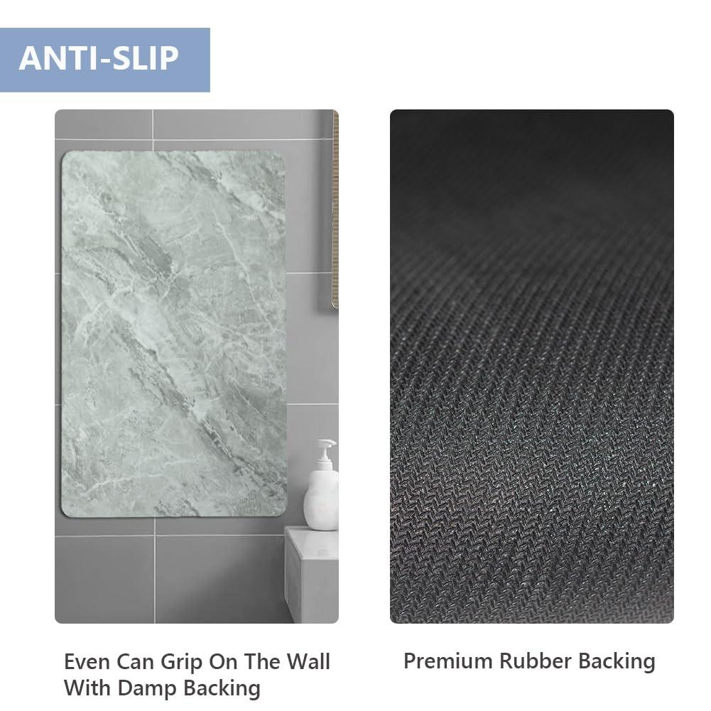 Griclner Griclner Non-Slip Bathroom Mat Rugs, Marble Bath Mat, Extra Absorbent Light Grey Bath Mat for Bathroom, Machine Wash Stone Bath Mat, Dry Fast Solid Super Absorbent Bath Mat (5\'x38\'Light Grey Marble)