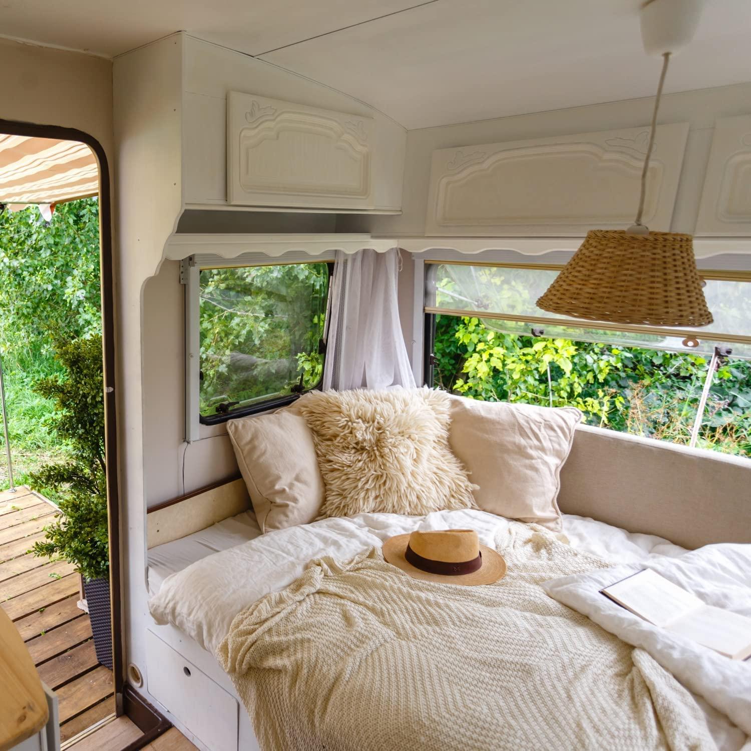 NON Sticky cotton Short Queen Sheets for Rv Camper 100% Cotton Rv Sheets Short Queen Sheets Camper Sheets Rv Queen Sheets Short Queen Sheet Set for Rv Camper Short Queen Sheets for Rv Mattress Light Grey Solid