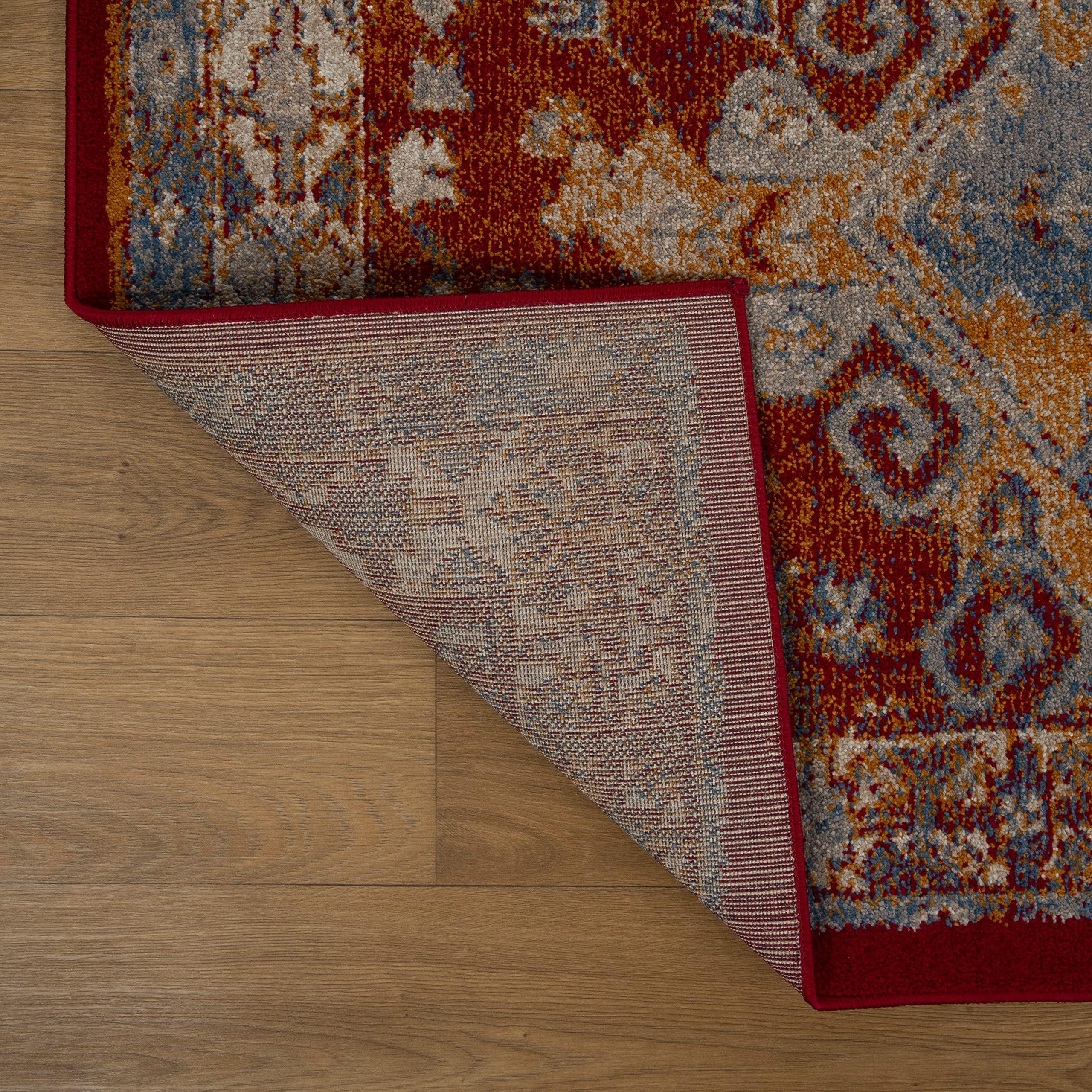 LUXE WEAVERS LUXE WEAVERS Moroccan Floral Red 9x12 Area Rug for Living Room