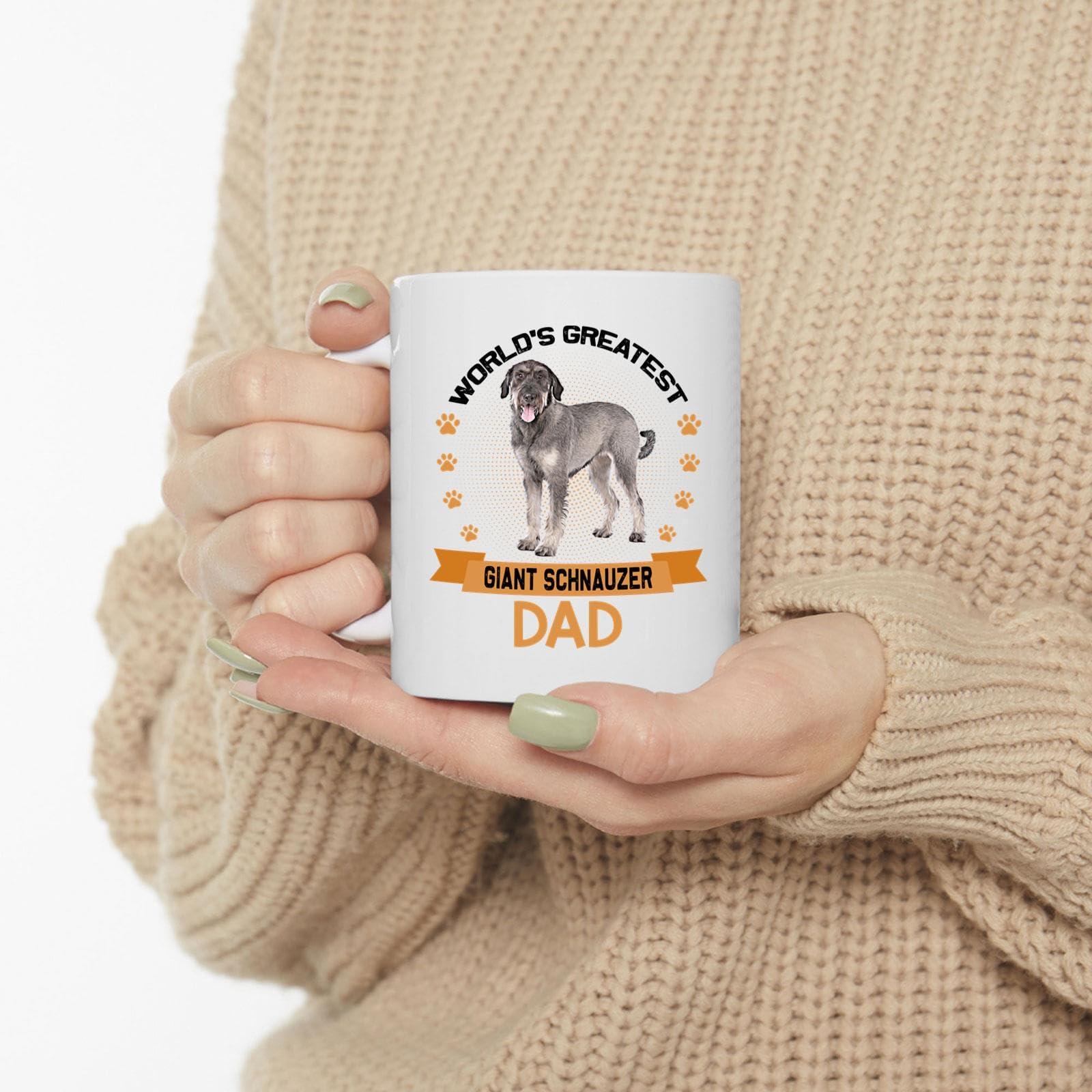 Lovesout Lovesout Funny World\'s Greatest Grey Giant Schnauzer Dog Dad Gifts Fathers Day Coffee Mug White Ceramic Cup 11oz