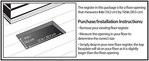 Decor Grates Decor Grates AJH412-NKL Oriental Floor Register, 4x12 Inches, Brushed Nickel