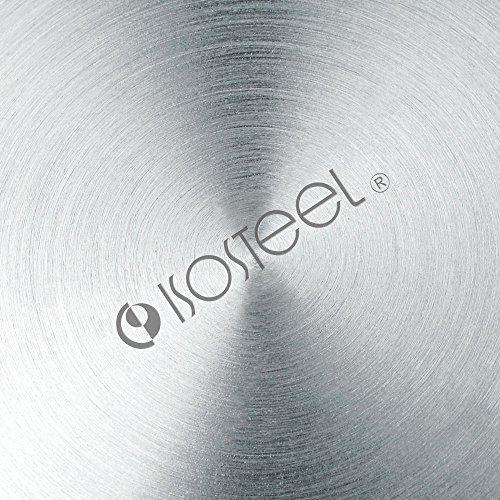 Isosteel Isosteel VA-9562DQ 1.0 L Duo Vacuum-Insulated Flask with Quickstop Single-Hand Pouring System and 2 Screw-Off Drinking Cups, 18/8 Stainless Steel