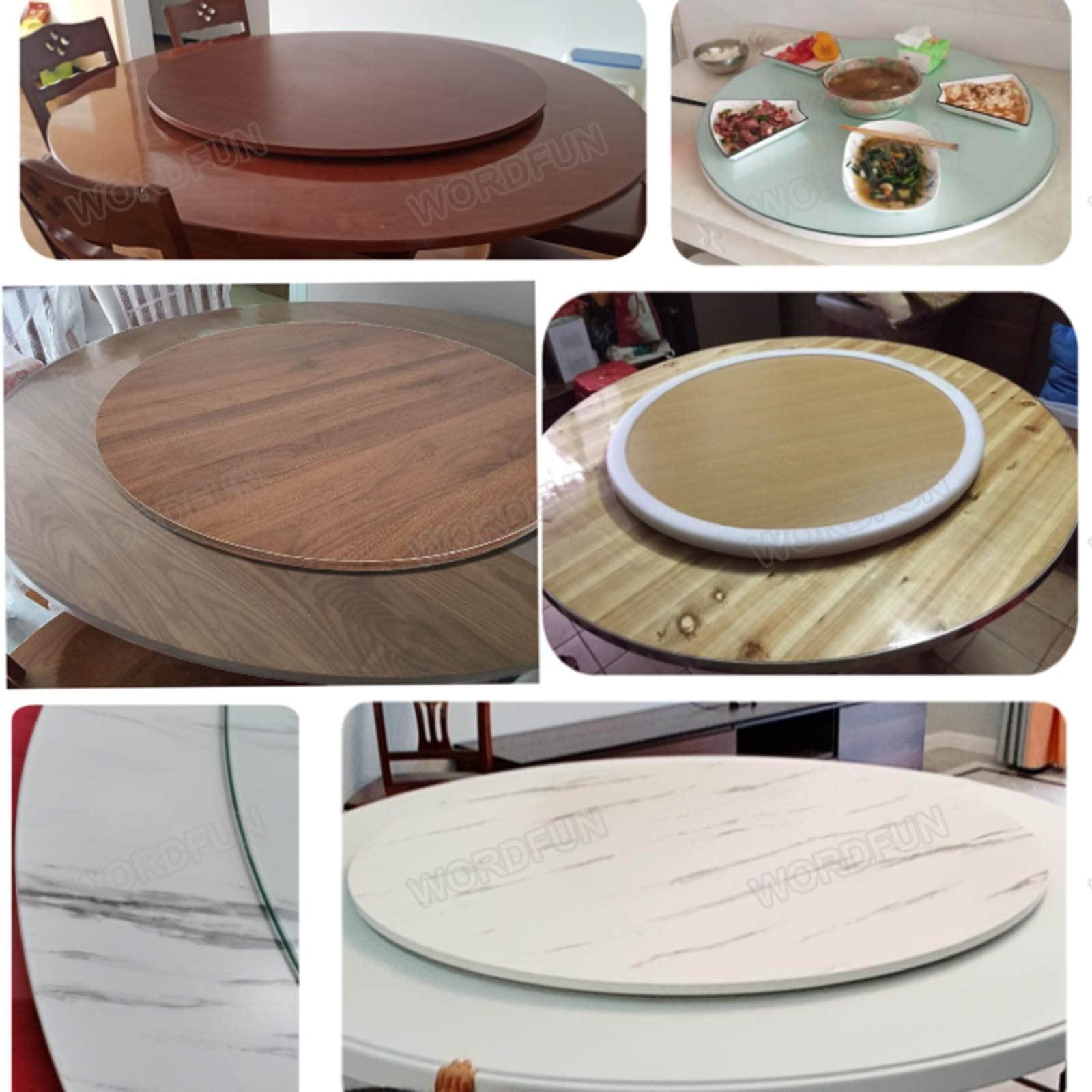 WORDFUN 60/70/80cm Lazy Susan Turntable, Wood Dining Table Turntable, Rotating Serving Tray, Round Table Service Tray, Tabletop Organizer, 360 Rotating Board, Easy To Share Food ( Color : F , Size : 70cm-28i