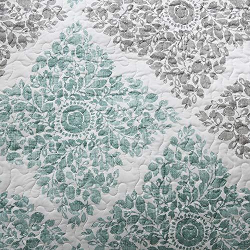 Madison Park Madison Park Daybed Cover Set - Double Sided Quilting Casual Design, All Season Bedding with Bedskirt, Matching Shams, Decorative Pillow, 75\"x39\", Diamond Aqua 6 Piece