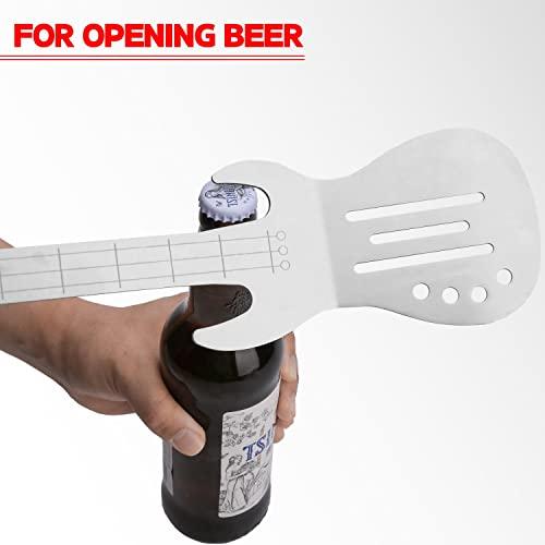 PEPKICN PEPKICN Rock Guitar Style Heavy Duty Stainless Steel 2-Piece Barbecue Tool Set - Spatula & Tongs with Wooden Handle