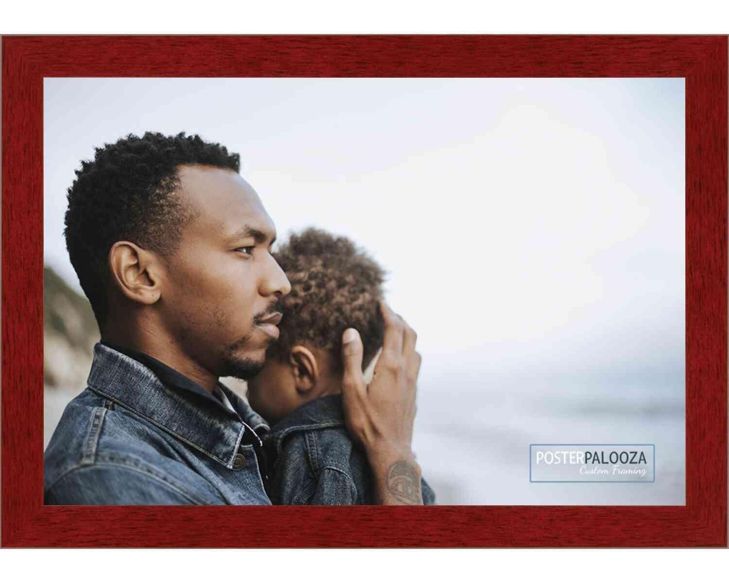 Poster Palooza Poster Palooza 23x15 Frame Hamilton Cherry Brown Red Solid Wood Picture Frame | 0.8125 Inch Moulding Width | with UV Acrylic Plexiglass, Foam Board Backing & Hanging Hardware Included